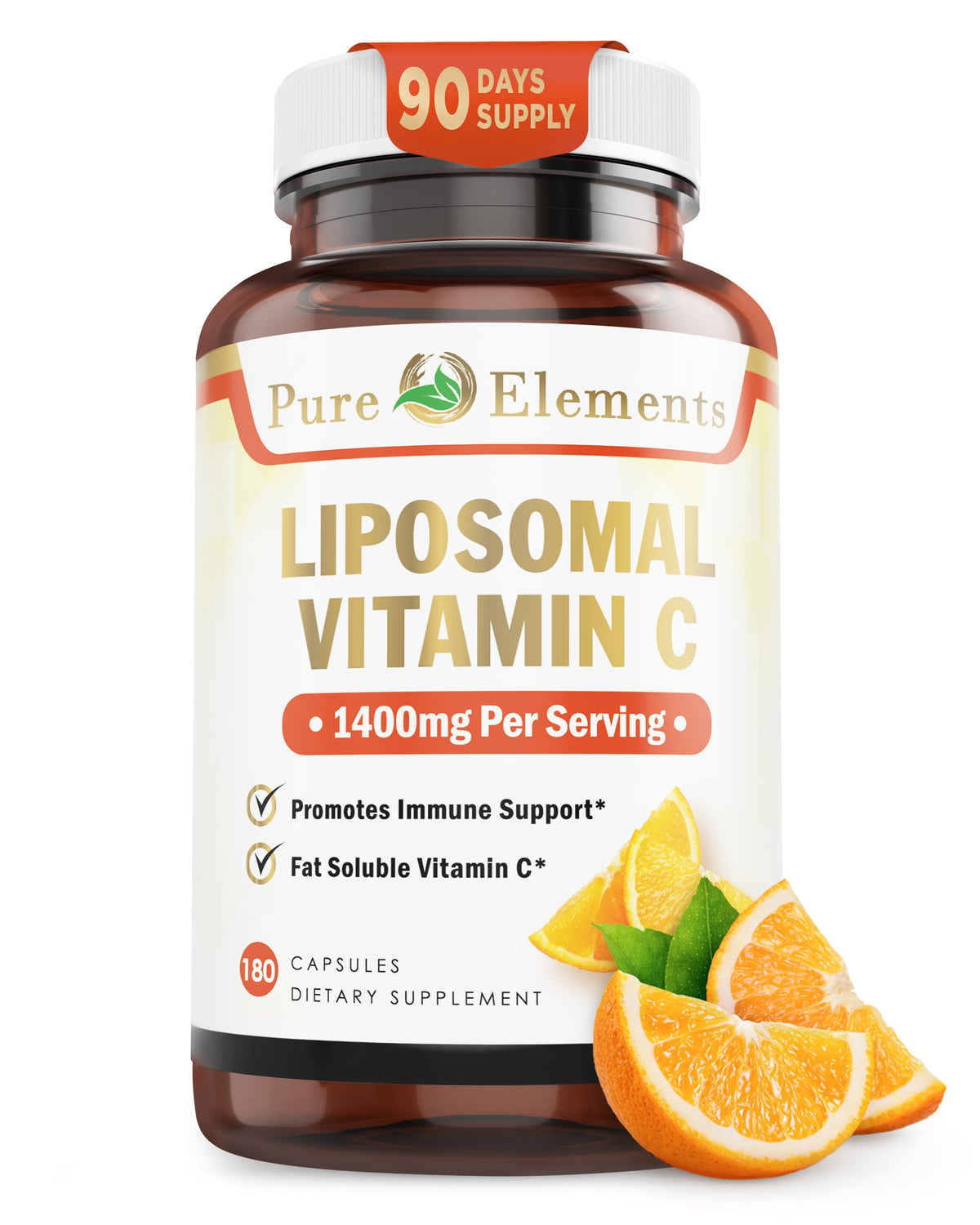 Pure Organic Elements Vitamina C liposomal, botella para consumo diario