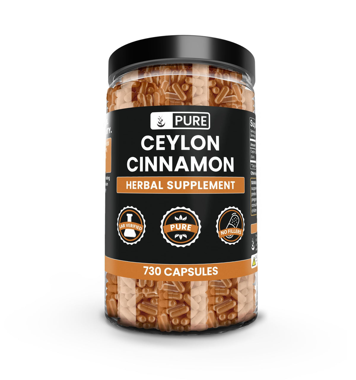 PURE ORIGINAL INGREDIENTS Canela Ceilán en cápsulas, uso diario