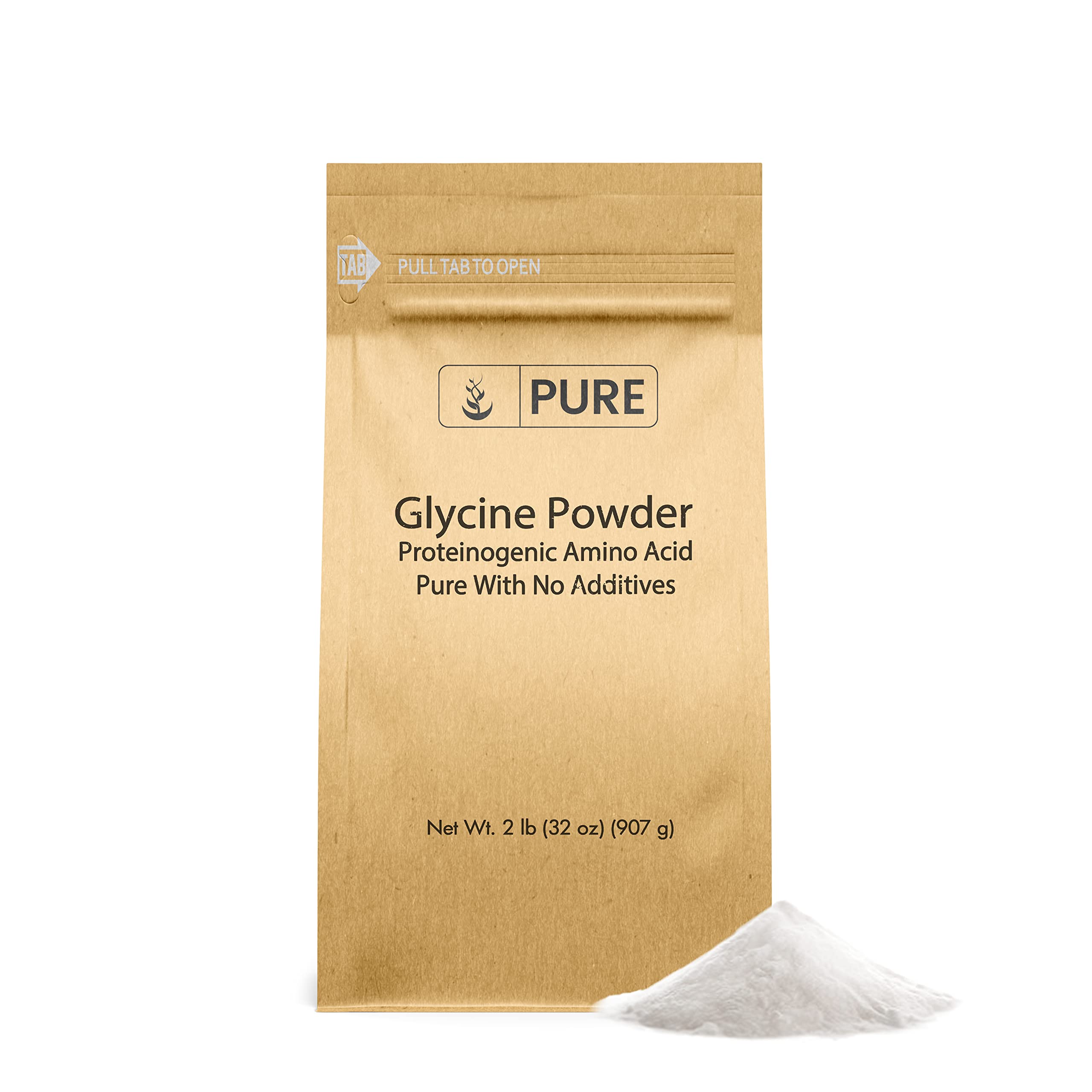 Pure Original Ingredients glicina en polvo en frasco, apta para uso diario y libre de alérgenos