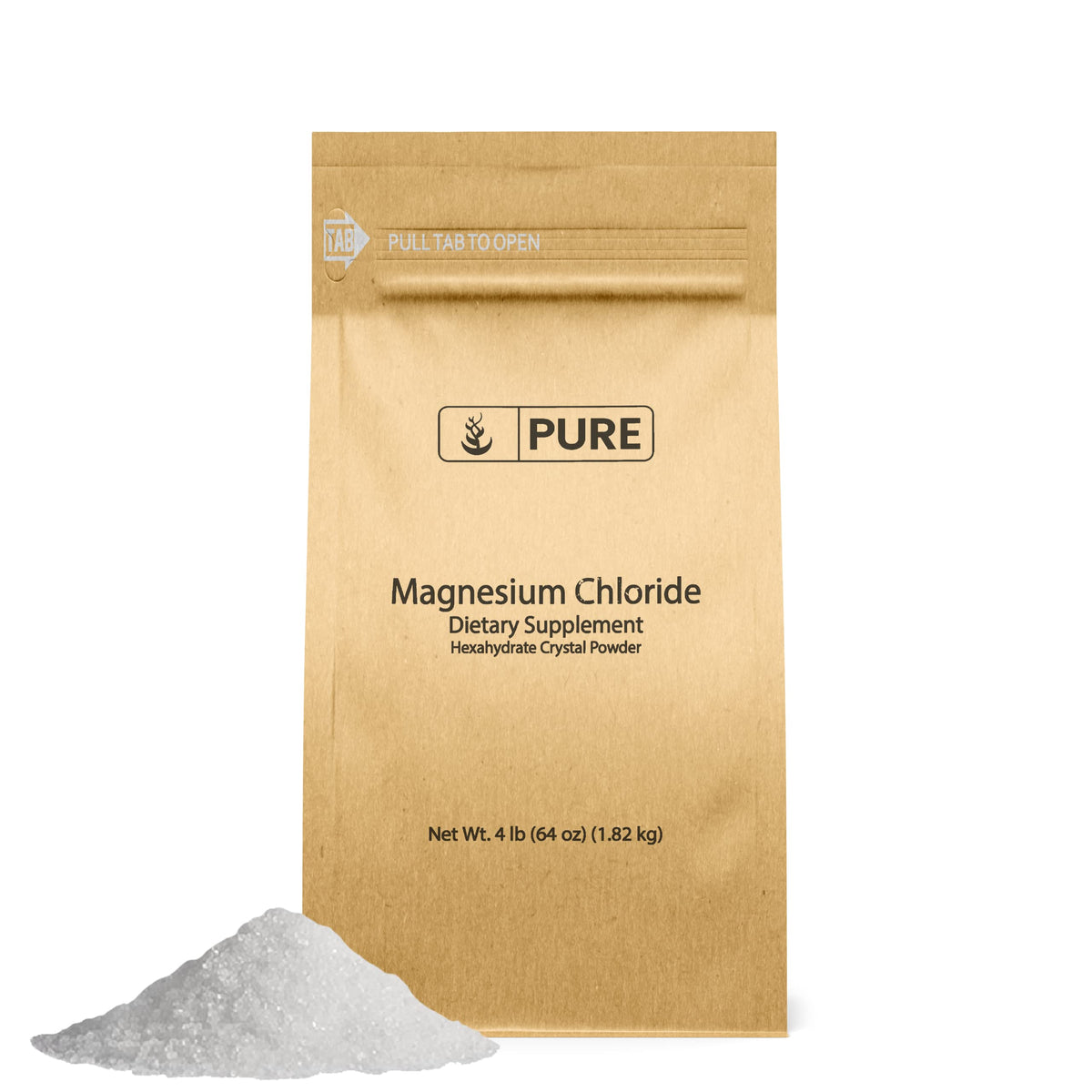 Magnesio cloruro de Pure Original Ingredients en polvo puro para uso diario, sin aditivos