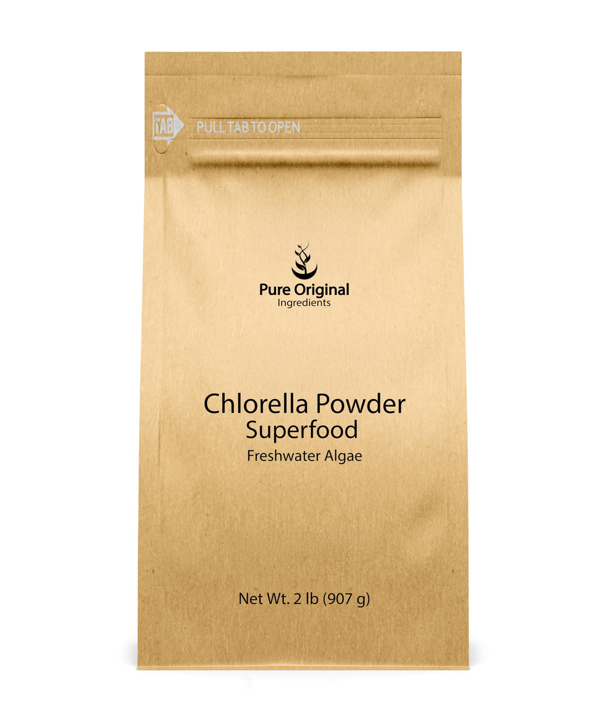 Polvo de chlorella de Pure Original Ingredients en envase, ideal para batidos diarios.