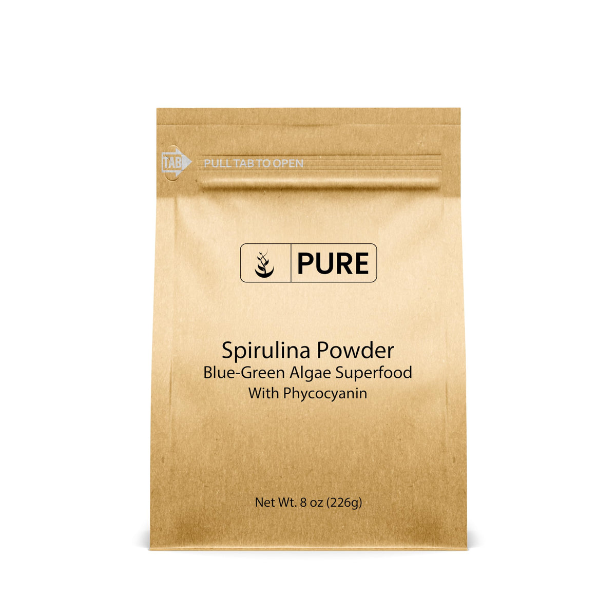 PURE ORIGINAL INGREDIENTS Spirulina polvo, bote de 226 g, fuente natural de proteínas