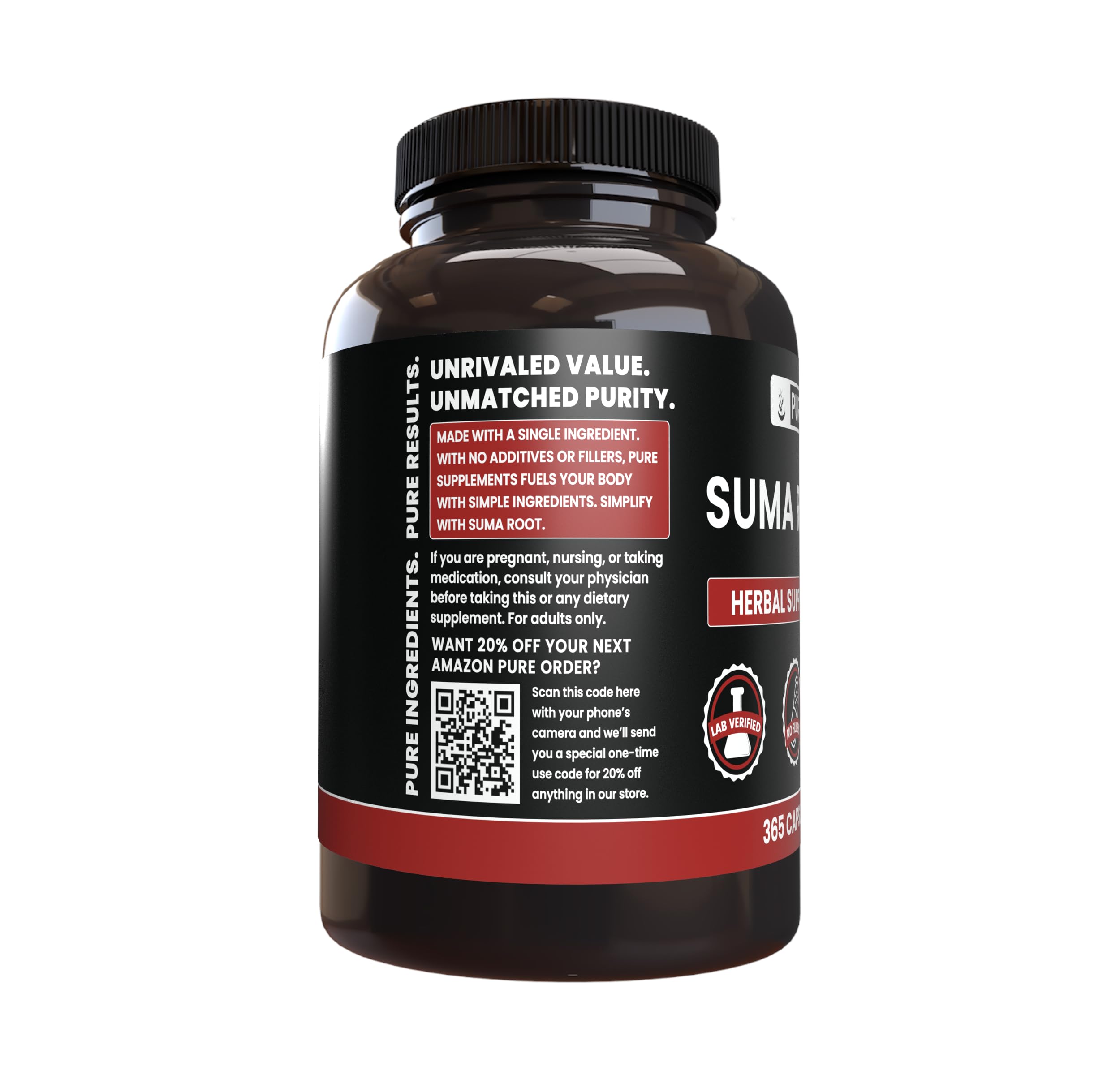 PURE ORIGINAL INGREDIENTS Suma adaptógeno, mostrado para apoyo diario