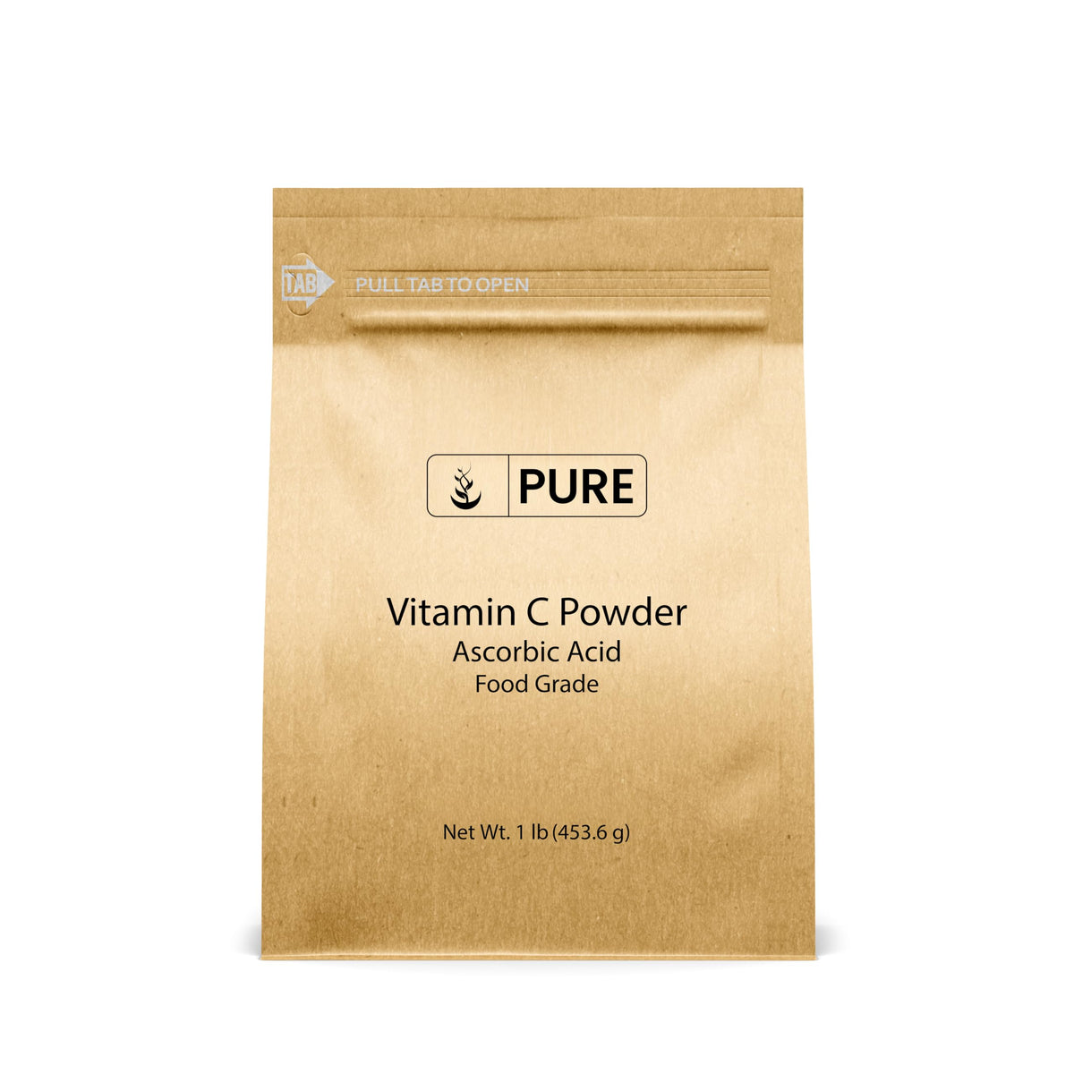 Pure Original Ingredients Vitamin C Powder in a 1lb container, emphasizing pure, undiluted supplementation.