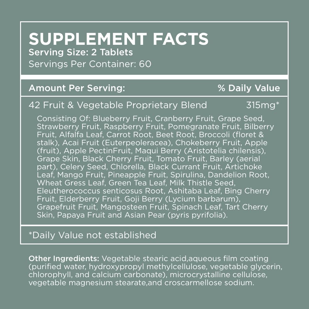 Pure for Men mezcla propietaria de 42 frutas y verduras para nutrición natural
