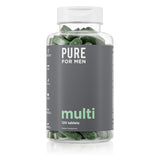 Pure for Men multivitamin botella, apoyo diario para energía y bienestar