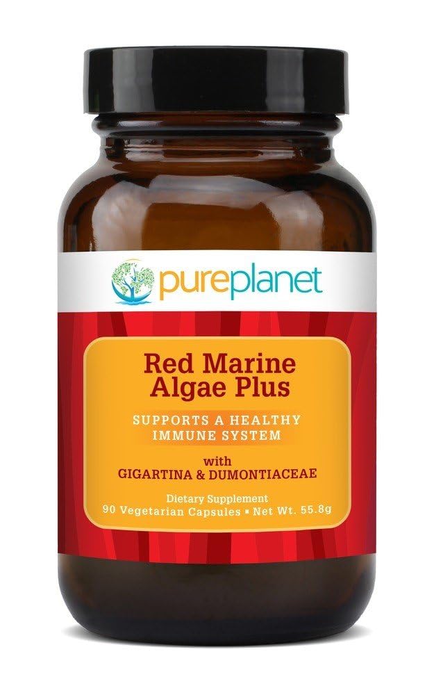 Botella de Pure Planet Alga Roja Marina Más, para apoyar un sistema inmune saludable.