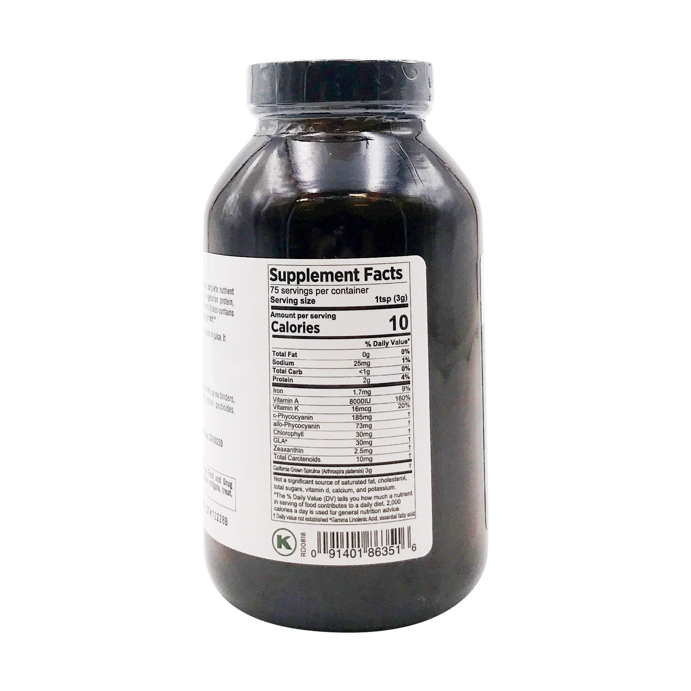 Pure Planet Espirulina, dosis diaria, complemento simple para hábitos saludables.