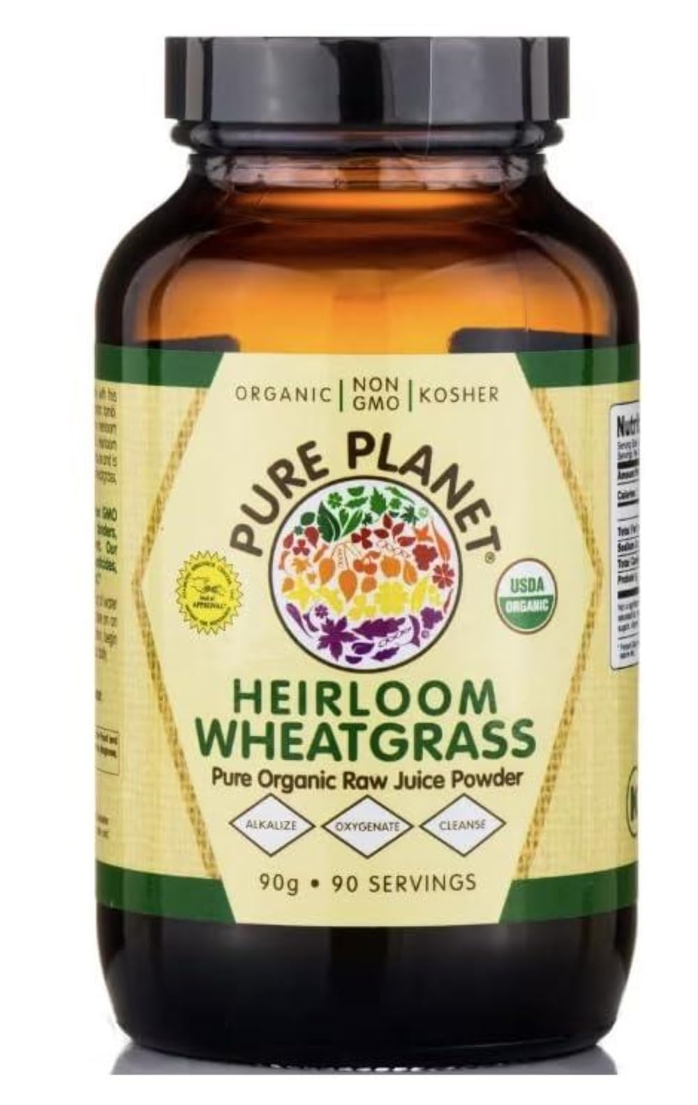PURE PLANET Heirloom Wheatgrass botella para impulsar la energía diaria