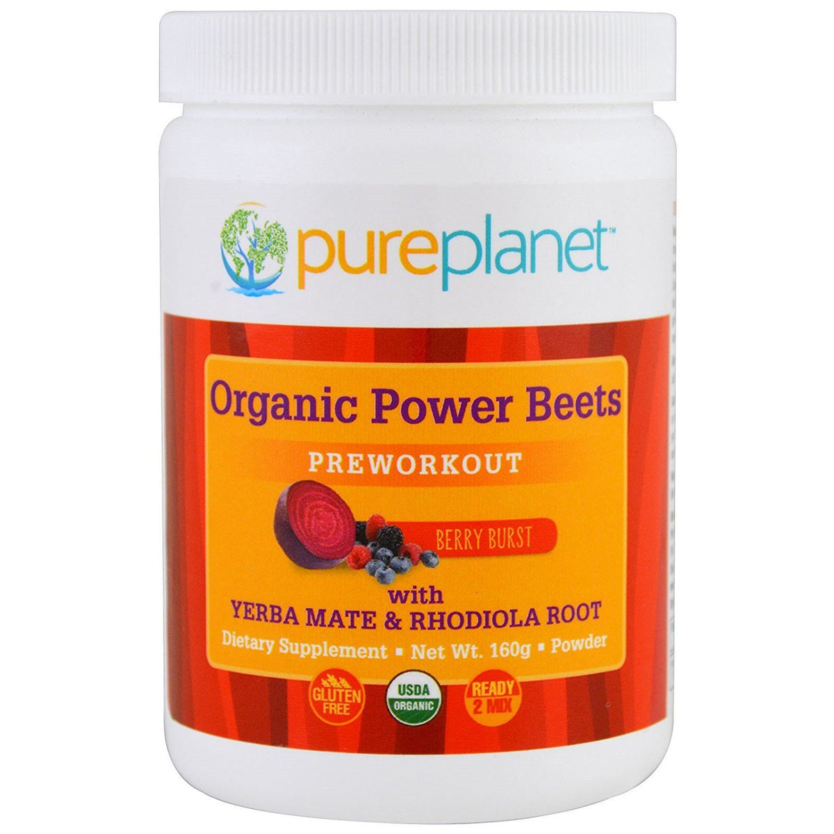 Pure Planet remolachas para preentrenamiento, botella 160 g, sabor frutos del bosque