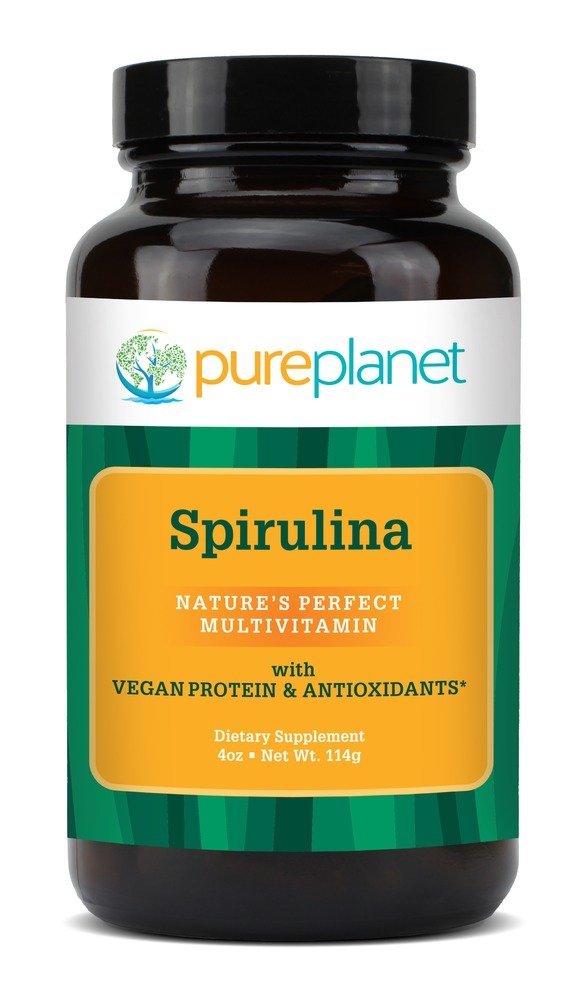 Pure Planet Spirulina en polvo, ideal para batidos y mezclas verdes.