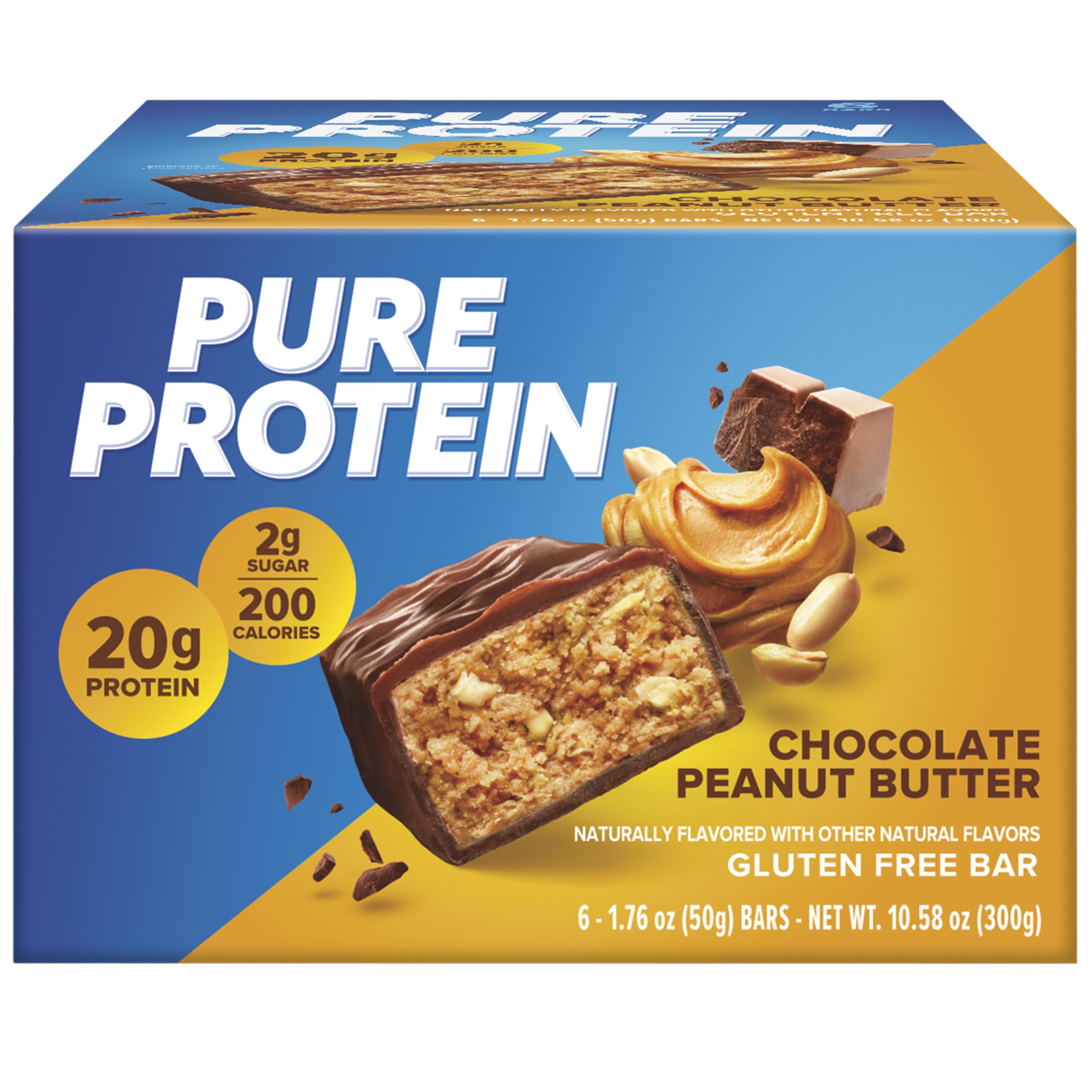 Pure Protein opción sin gluten para snack rápido y satisfactorio.