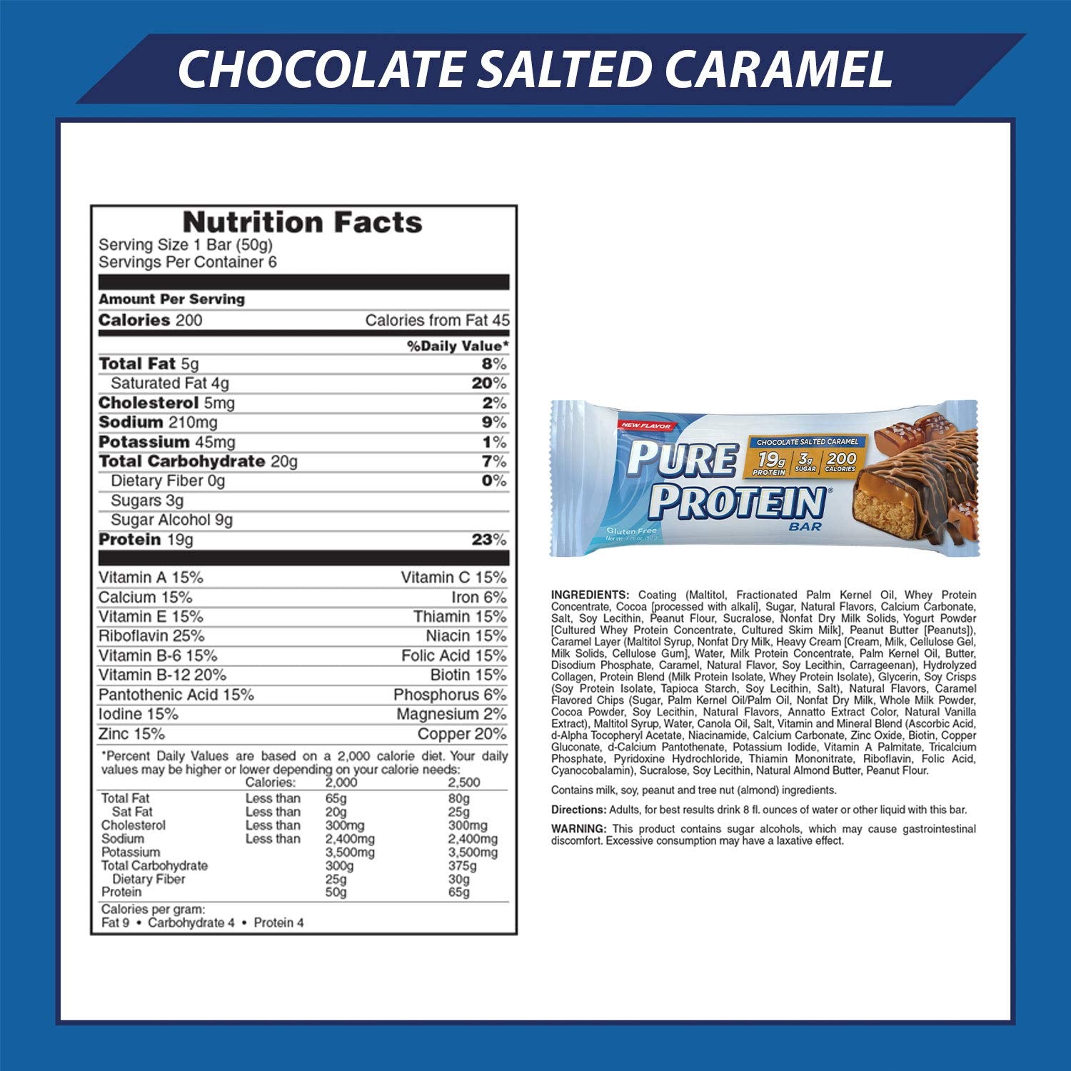 Pure Protein Barras chocolate salado caramel envase 4pack: opción práctica para merienda