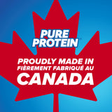 Pure Protein etiqueta clara con ingredientes y sin gluten, opción confiable.