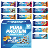 Barra Pure Protein caja de 12 barritas, snack versátil para energía diaria.