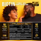 Aguja gota cercana PURE RESEARCH biotina-colágeno, uso diario para cabello y uñas.