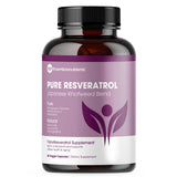 Pure Resveratrol, botella: posible apoyo a la salud cardiovascular y general.