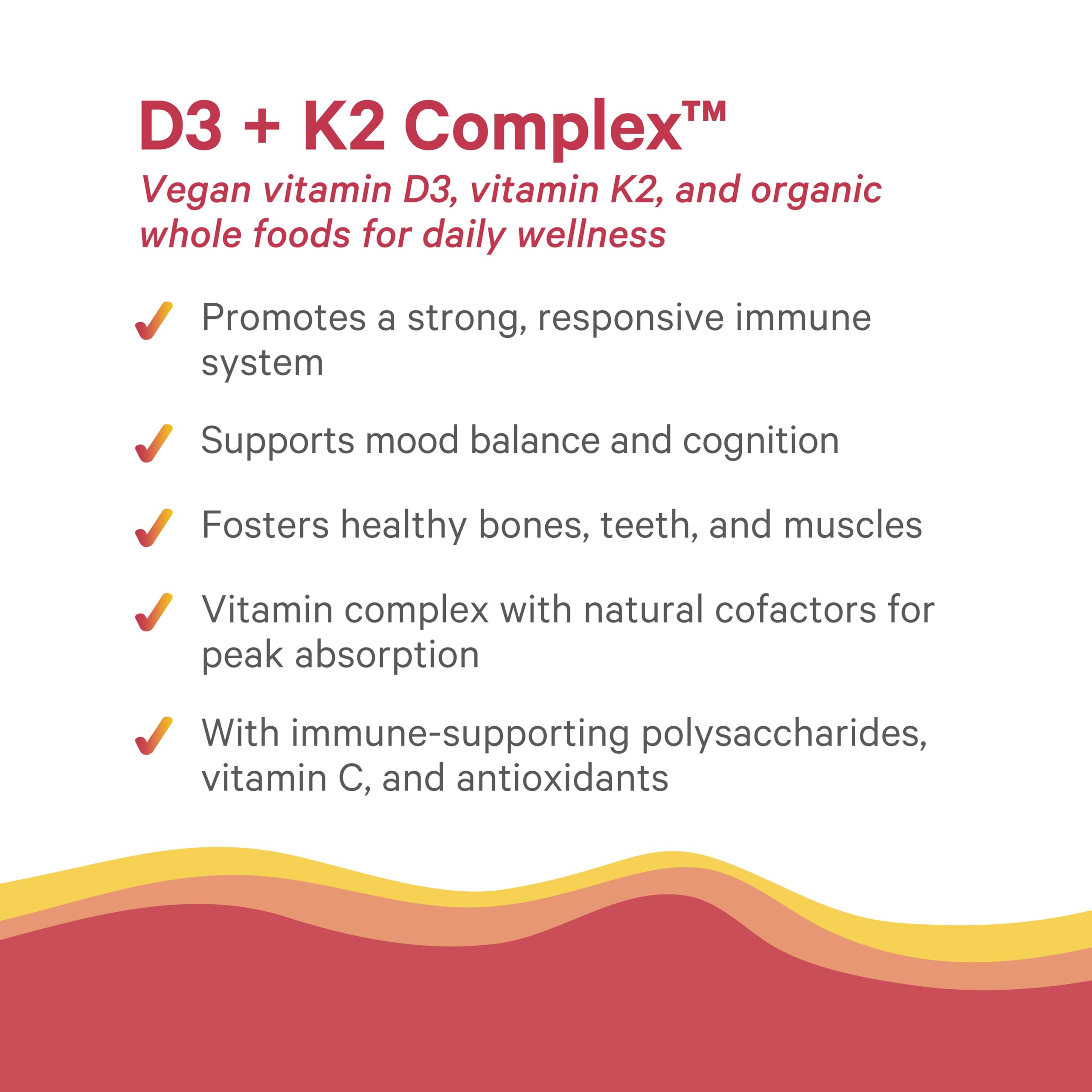 PURE SYNERGY D3 K2 Complejo, ingredientes: D3 vegano con K2 y K1 de origen orgánico.