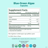 PURE SYNERGY etiqueta orgánica de algas azul-verde