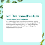 PURE SYNERGY ingredientes orgánicos de alga azul-verde para detox suave