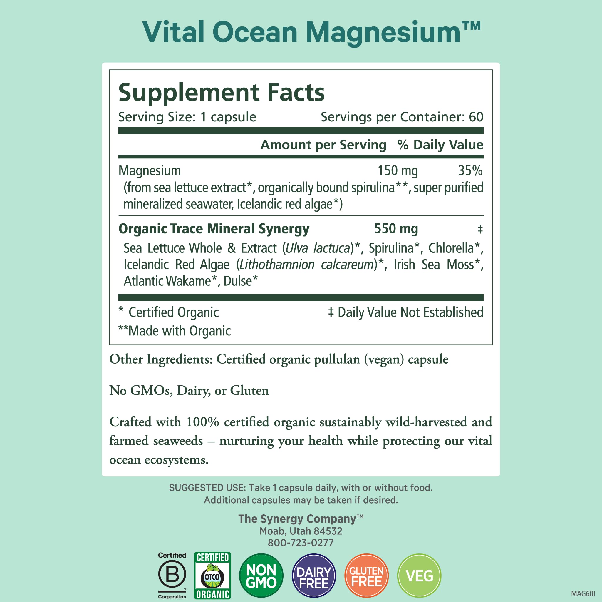 Pure Synergy Mezcla de algas: espirulina, chlorella y wakame
