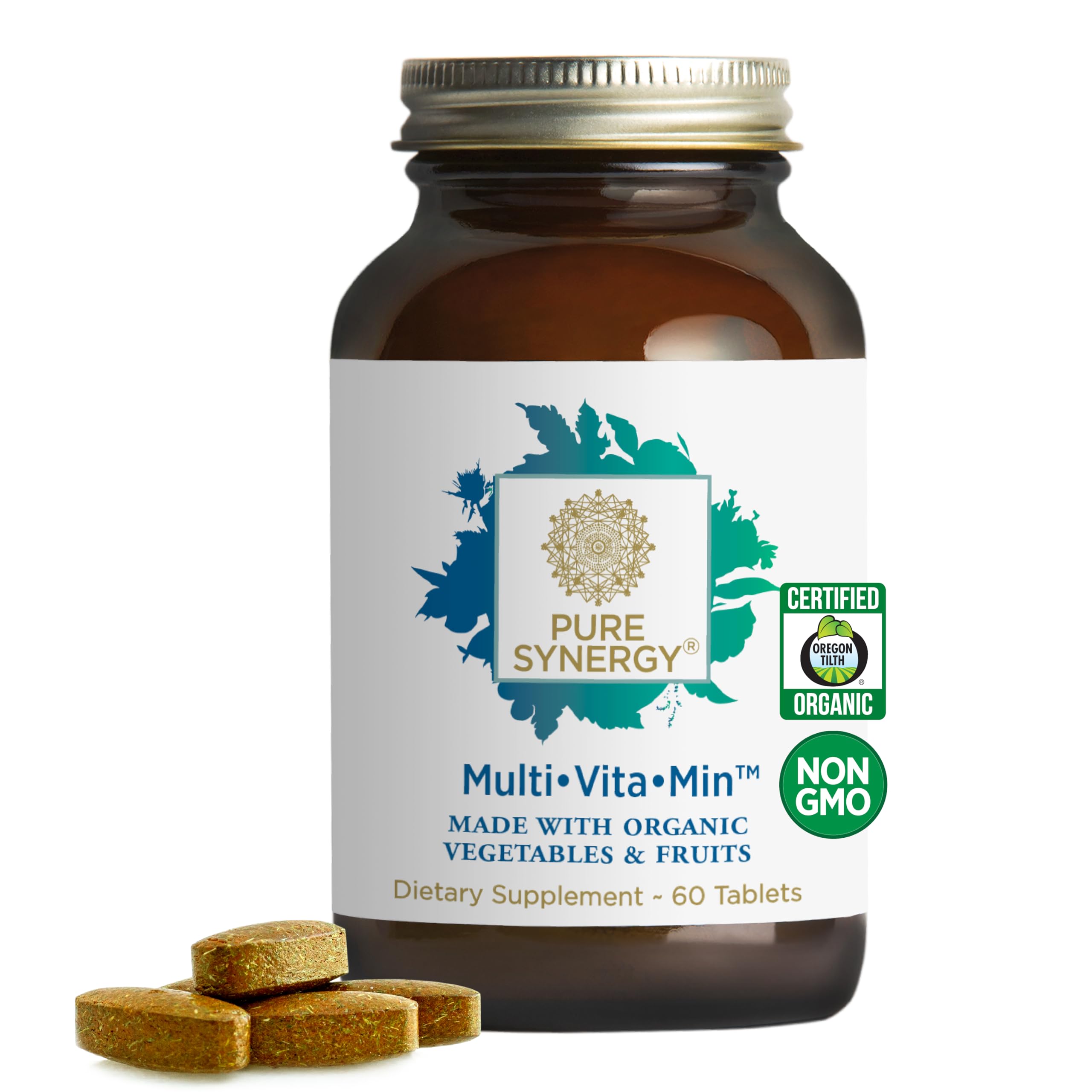 PURE SYNERGY Multi·Vita·Min, botella frontal para energía diaria