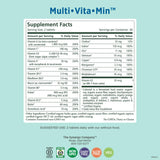 PURE SYNERGY Multi·Vita·Min, etiqueta orgánica con ingredientes vegetales