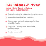 PURE SYNERGY Pure Radiance C ingredientes vegetales, camu camu y acerola para un perfil natural.