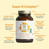 PURE SYNERGY Super B-Complex: etiqueta orgánica destaca ingredientes.