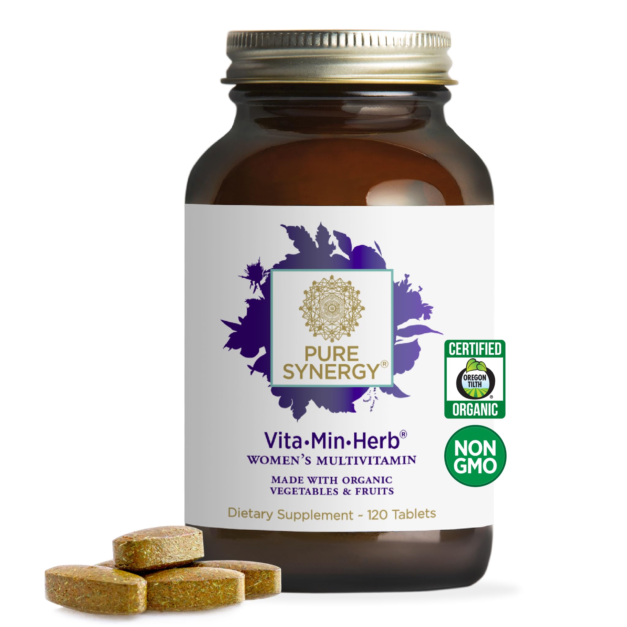 Pure Synergy Vita-Min-Herb para mujer: envase destacado para energía y equilibrio diario.