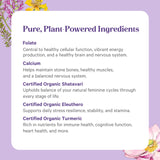 Pure Synergy Vita-Min-Herb ingredientes orgánicos y veganos visibles en etiqueta gráfica.