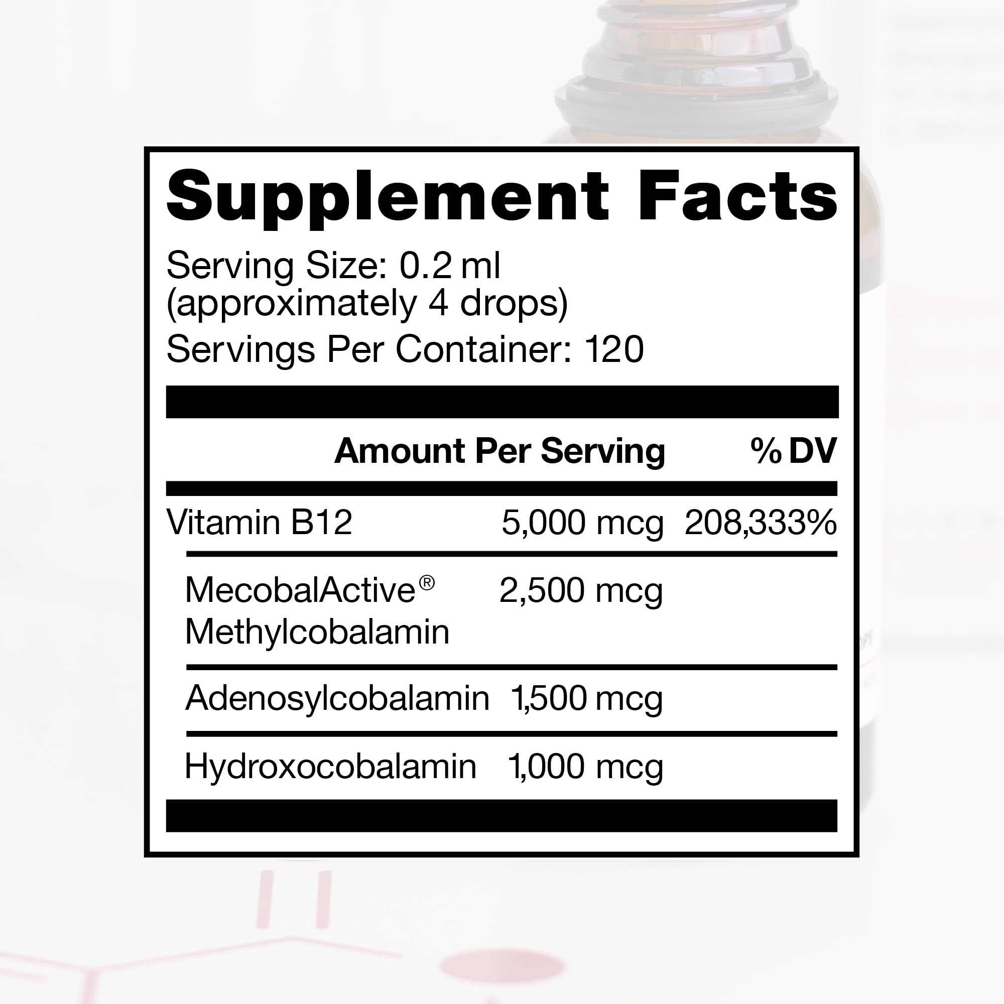 Pure Therapro Rx B12: etiqueta clara y legible para confianza