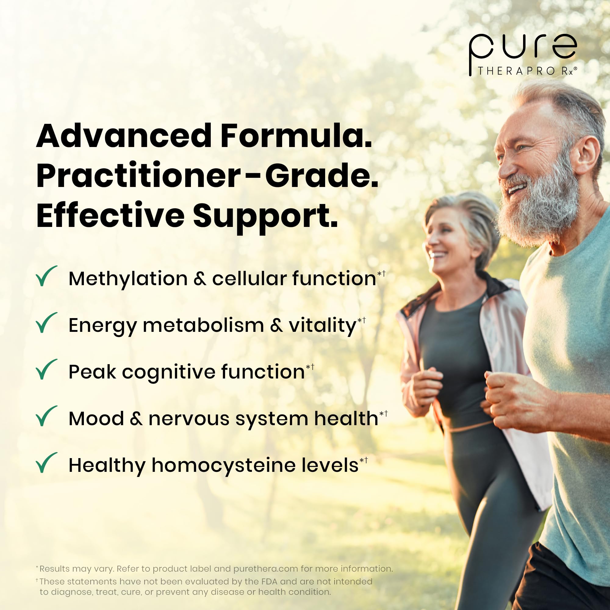 Pure Therapro Rx Methyl B Complete: 5‑MTHF activo para metabolismo saludable.