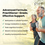 Pure Therapro Rx Methyl B Complete: 5‑MTHF activo para metabolismo saludable.