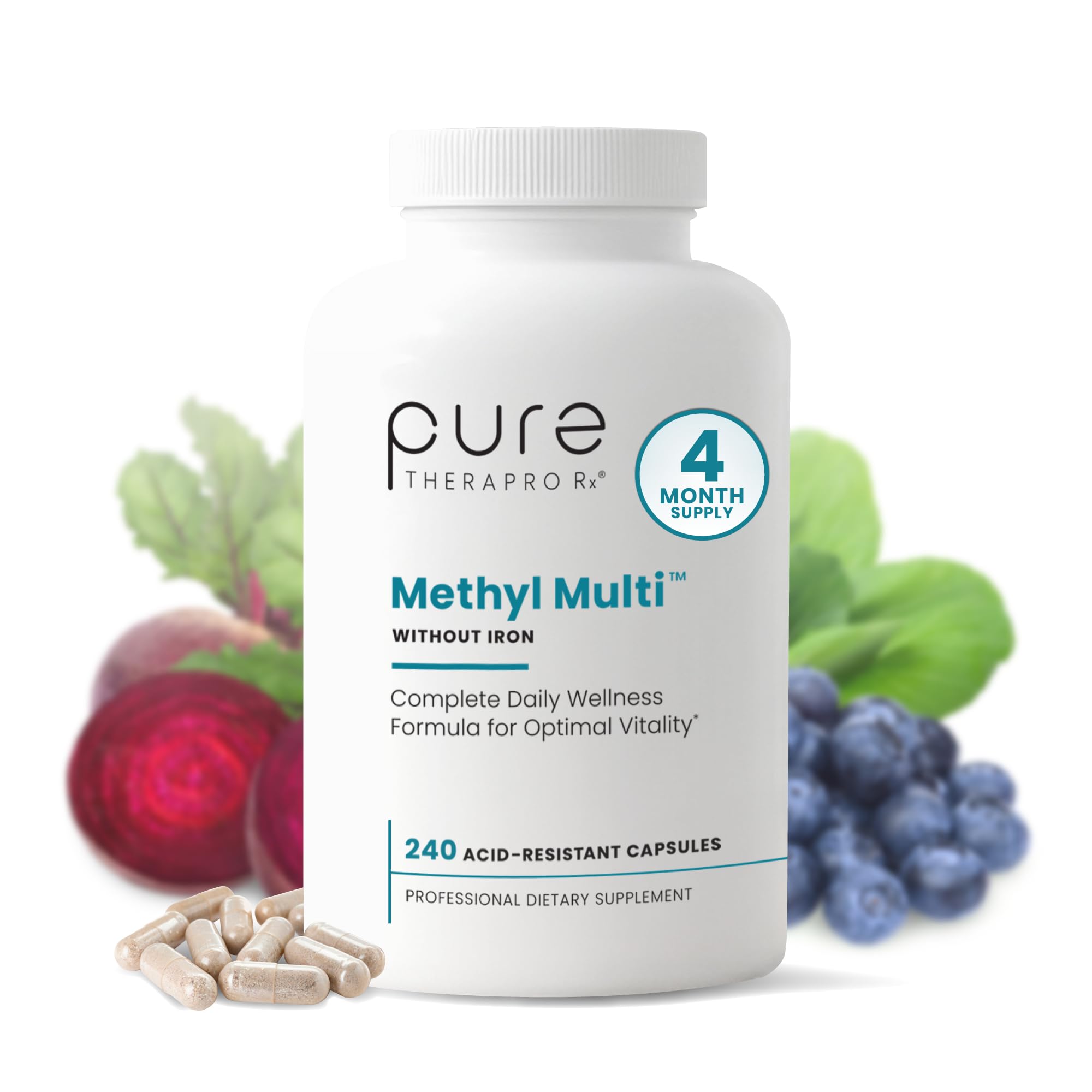 Pure Therapro Rx Methyl Multi: bote de cápsulas para uso diario y bienestar