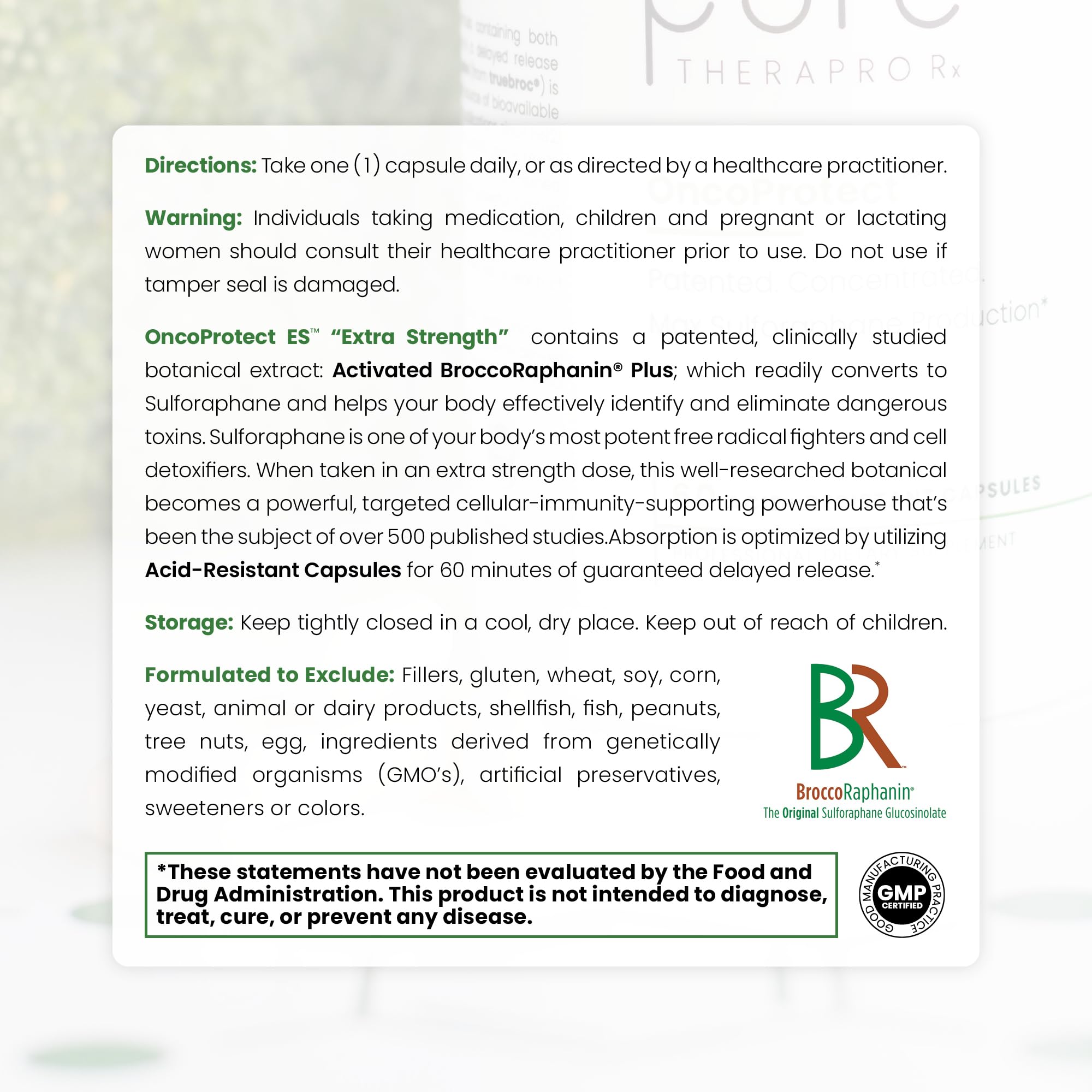 Pure Therapro Rx OncoProtect frasco con cápsulas, alta calidad GMP en EE. UU.
