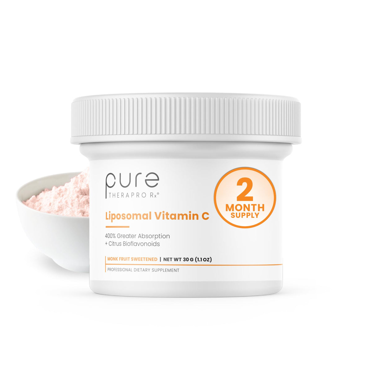 Pure Therapro Rx poluvo vitamina C liposomal en bote, apoya la función inmunitaria.