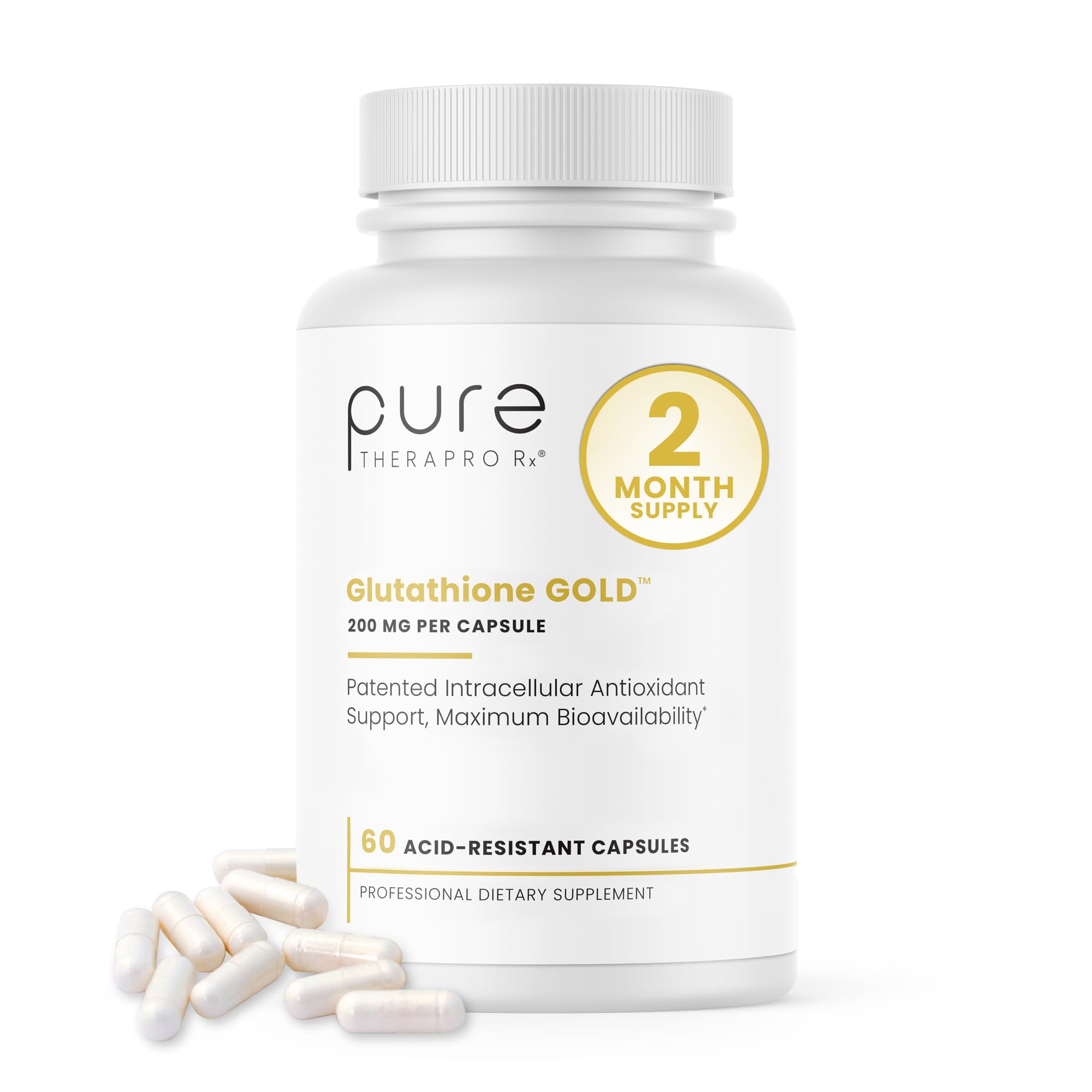 Pure Therapro Rx S-Acetil Glutation Gold 200 mg, bote de 60 cápsulas, uso diario