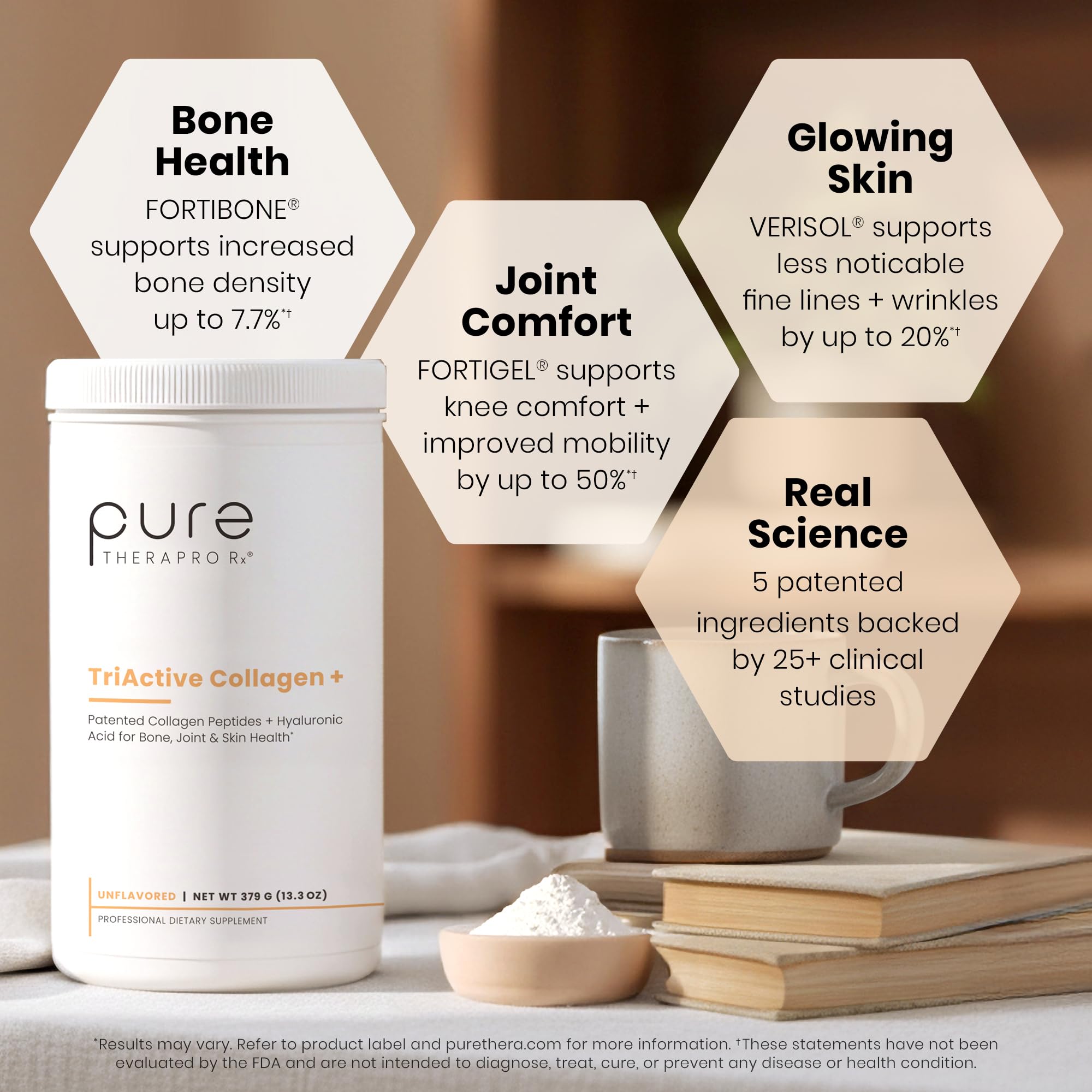 Close-up of hyaluronic acid detail in Pure Therapro Rx TriActive Collagen Plus