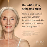 Unflavored collagen powder mixing into a beverage with Pure Therapro Rx