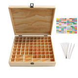 Pure Vie caja-almacenamiento-aceites-esenciales de madera con 74 ranuras para organización diaria.