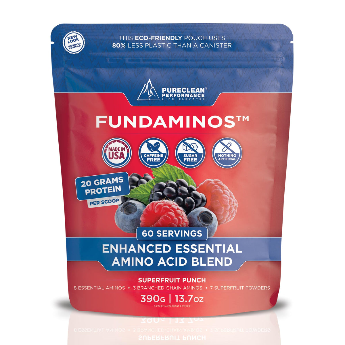 FundAminos de PureClean en lata, opción práctica para nutrición diaria.