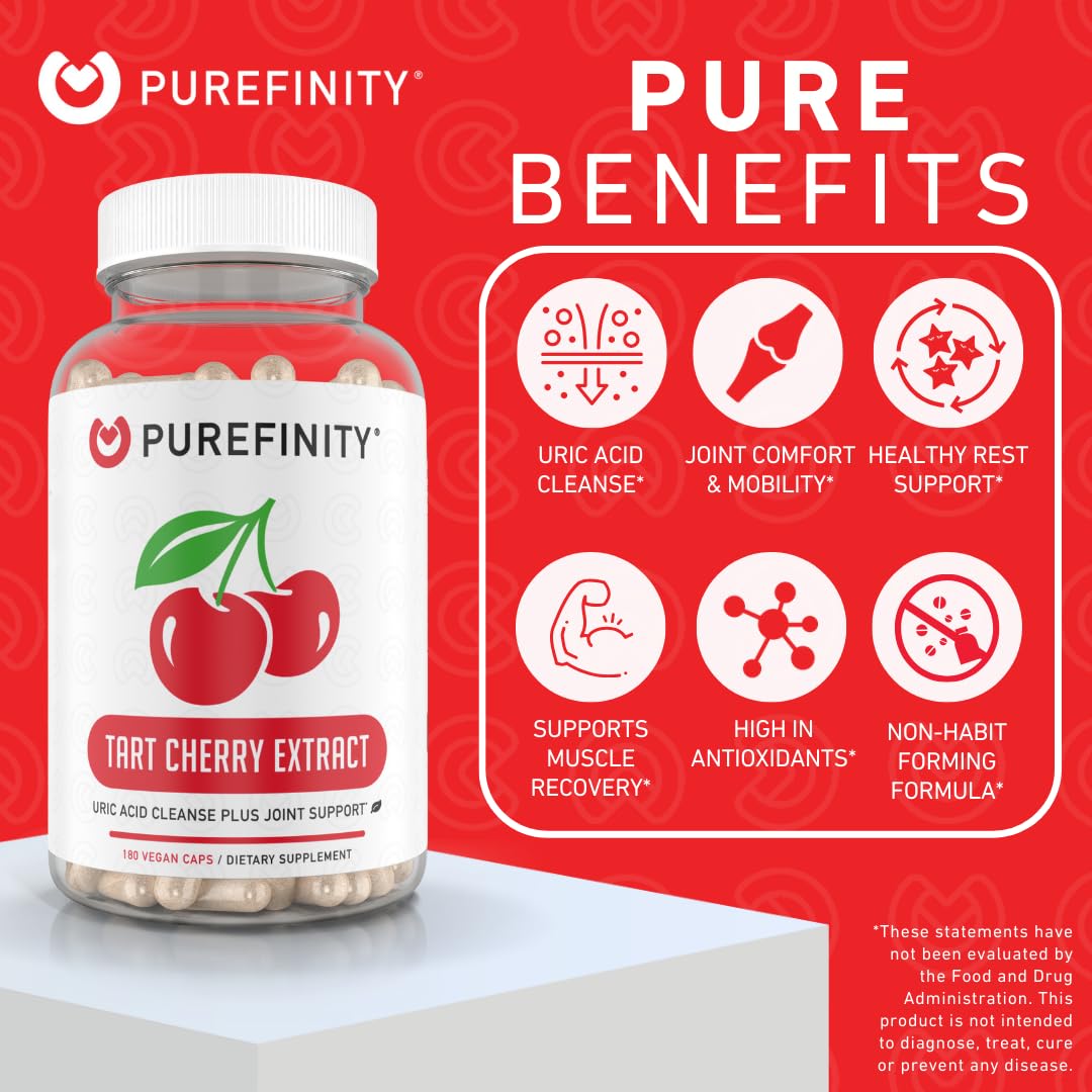 Etiqueta de PUREFINITY destacando calidad y origen en cereza agria.