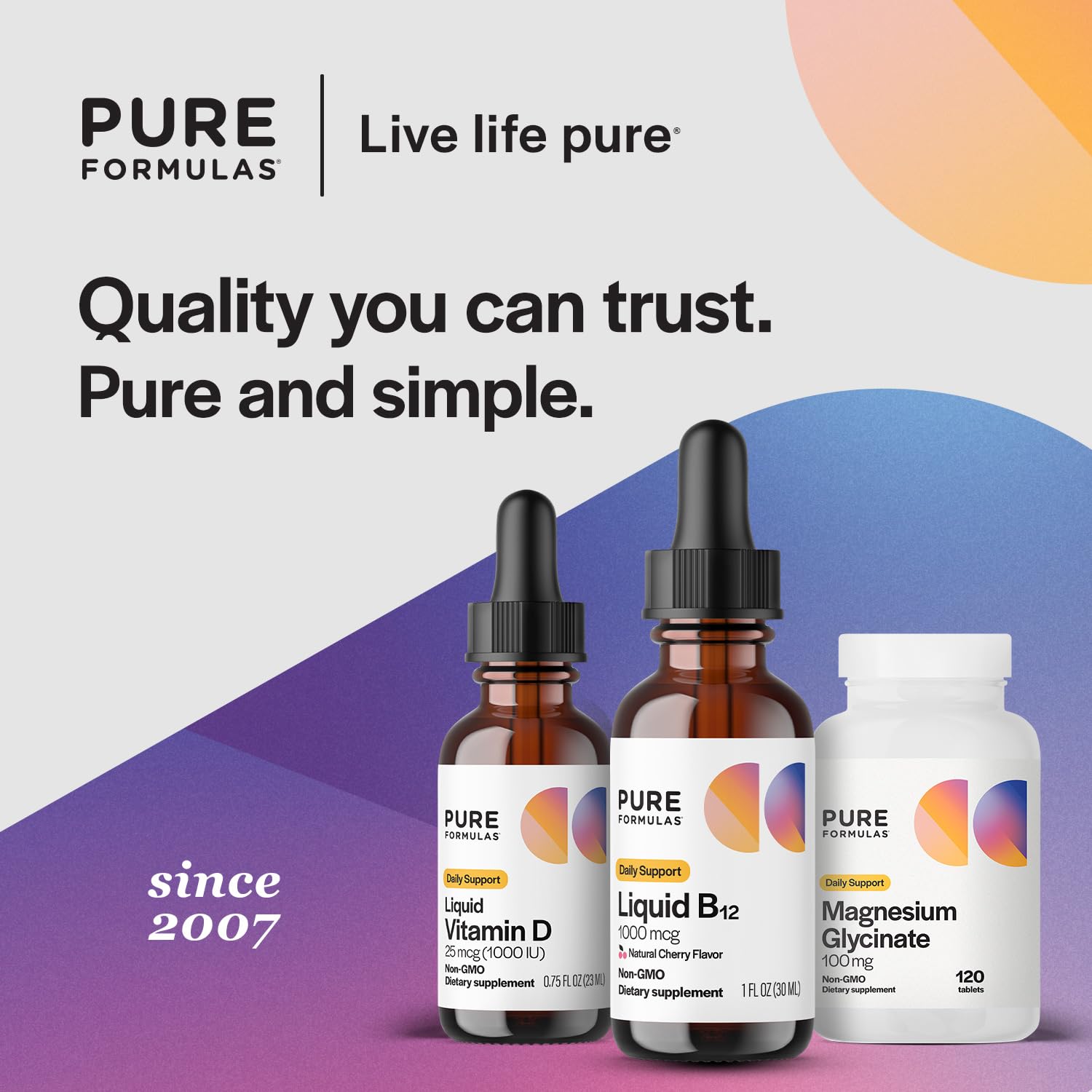 PureFormulas B12 etiqueta clara, seguridad y origen estadounidense.