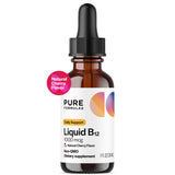 PureFormulas B12 gotas sublinguales en botella para energía diaria.