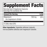 PureFormulas magnesio citrato cápsulas vegetarianas de alta pureza