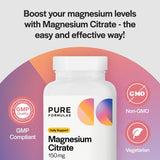 PureFormulas magnesio citrato uso nocturno para relajación muscular