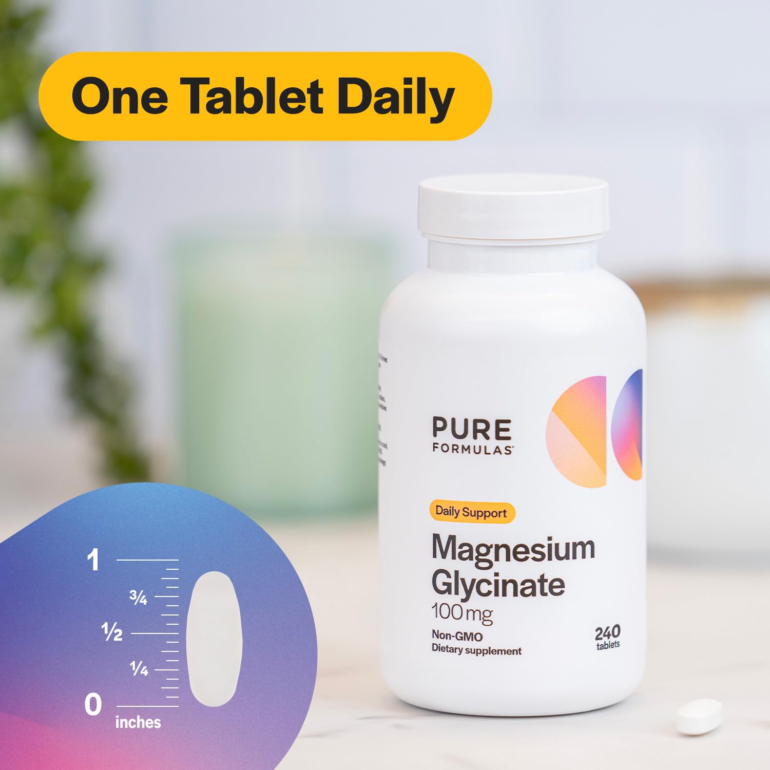 PureFormulas Magnesio Glicinato 100 mg, ayuda al sueño reparador por la noche