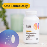 PureFormulas Magnesio Glicinato 100 mg, ayuda al sueño reparador por la noche