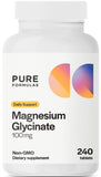 PureFormulas Magnesio Glicinato 100 mg, tableta, absorción superior para músculos